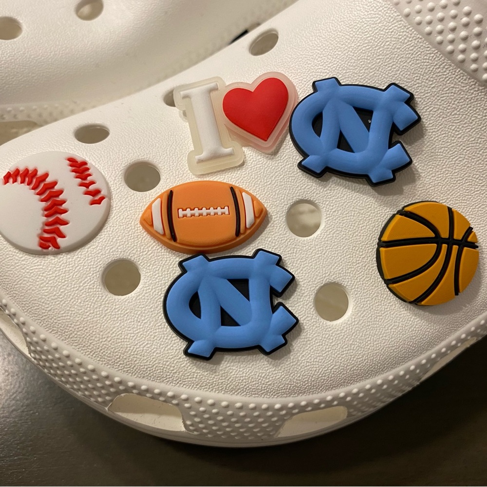 UNC Blue Sports Croc Shoe Charms for Men